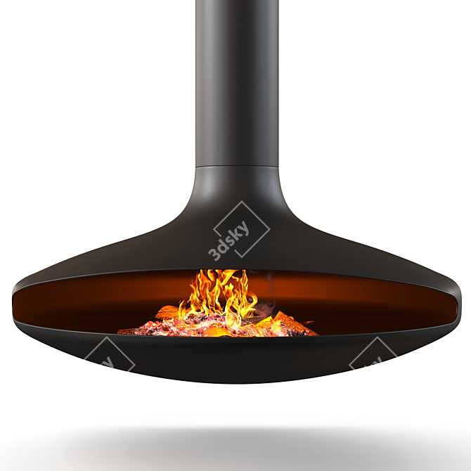 Counter-Spinning Black Fireplace Focus 3D model image 3