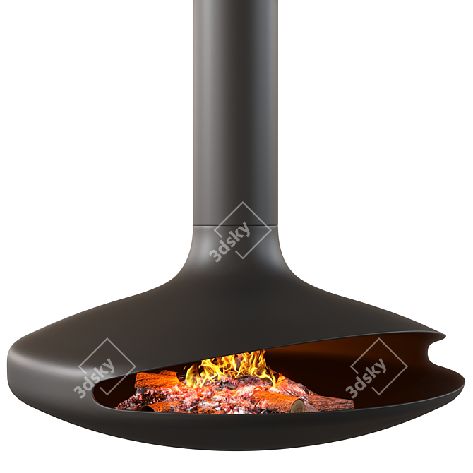 Counter-Spinning Black Fireplace Focus 3D model image 4