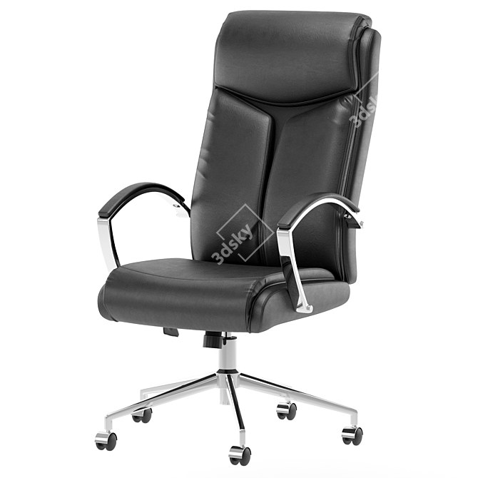 Luxury Black Leather Office Chair 3D model image 1