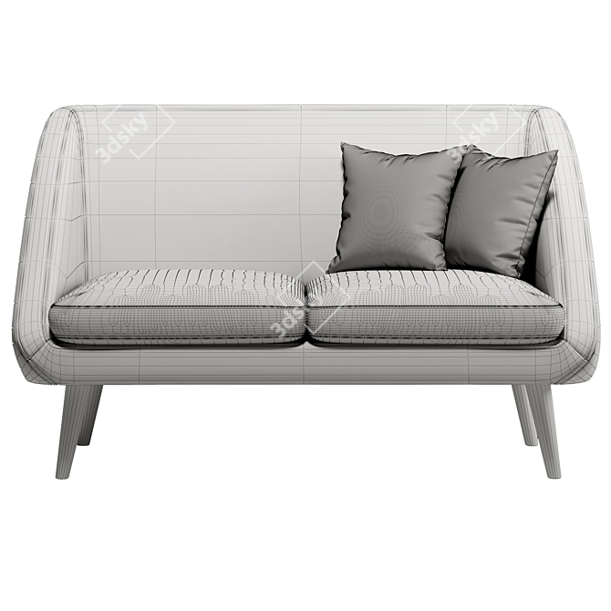 Vintage 2-Seater Sofa Séméon 3D model image 7