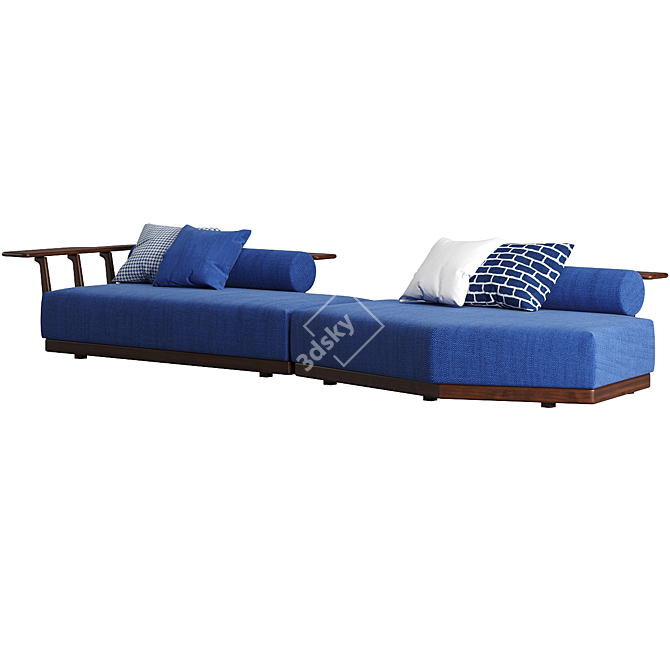 Mediterranean-inspired Sunset Platform Sofa 3D model image 2