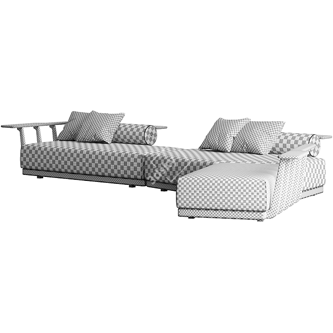 Mediterranean-inspired Sunset Platform Sofa 3D model image 4