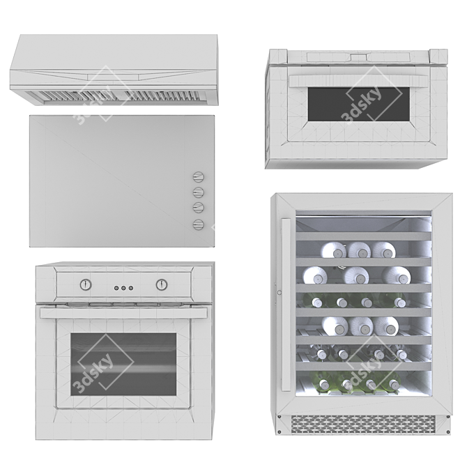 Cosmo Appliances Modern Modular Set 3D model image 6