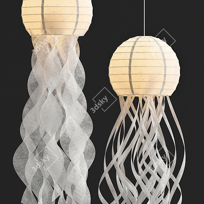 Oceanic Glow Jellyfish Lanterns 3D model image 2