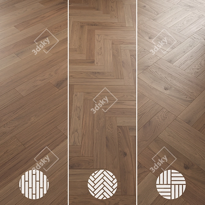 Oak Parquet Collection 003 3D model image 6