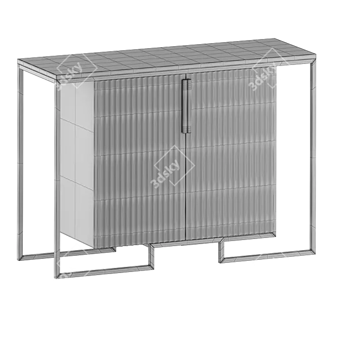 Modern 2-Door Storage Cabinet 3D model image 2