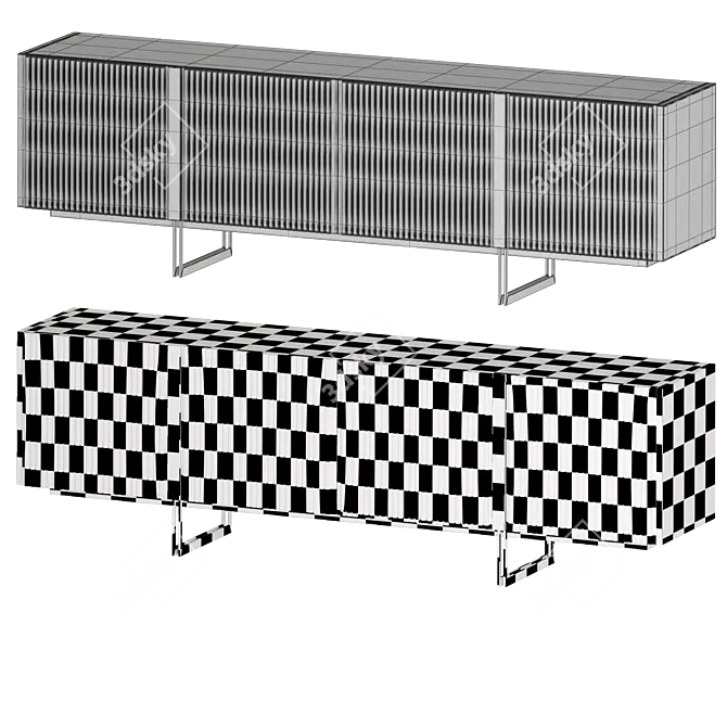 Modern 2-Door Storage Cabinet 3D model image 4