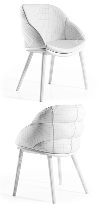 Sleek Camilla Chair Cattelan Style 3D model image 6