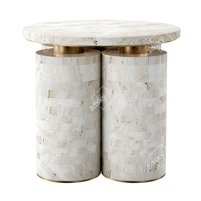  Trilith Brass Side Tables - Ø43cm 3D model image 1