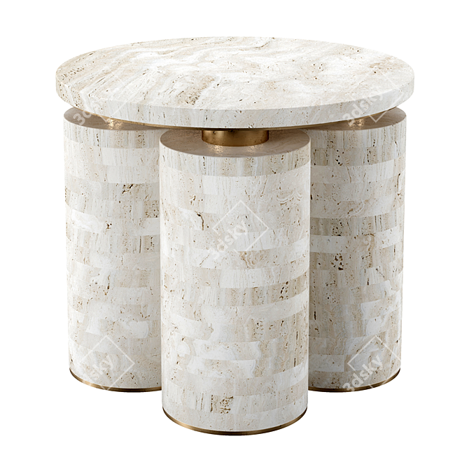  Trilith Brass Side Tables - Ø43cm 3D model image 2