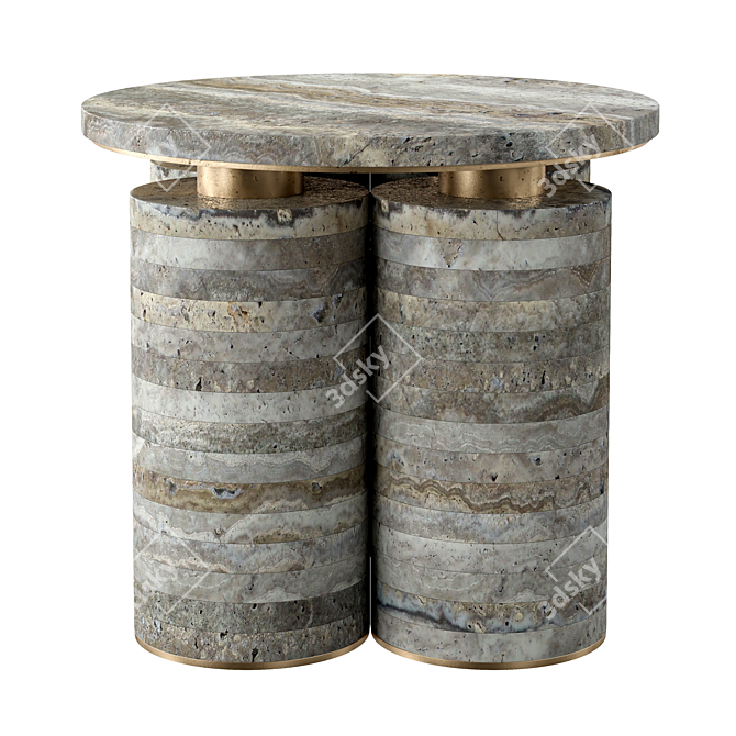  Trilith Brass Side Tables - Ø43cm 3D model image 3