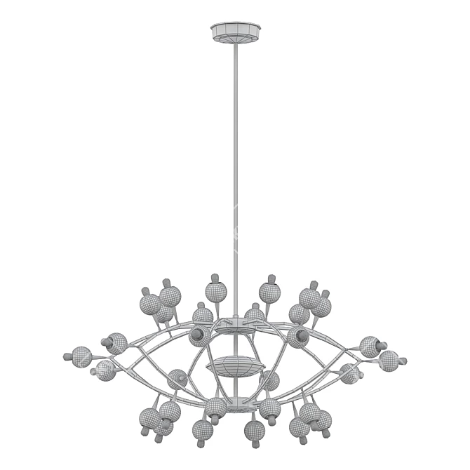 Elegant Stilnovo Chandelier Italy 1950 3D model image 2