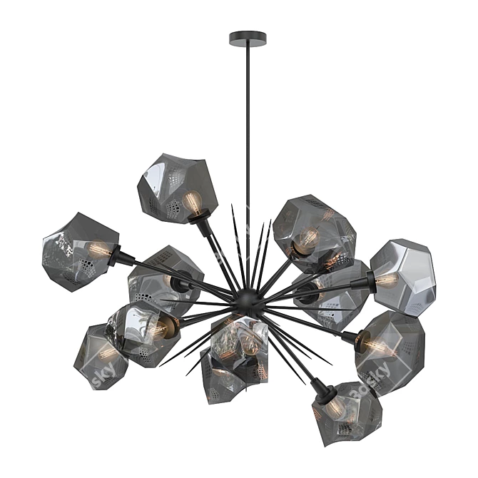 Radiant Starburst Oval Chandelier 3D model image 1