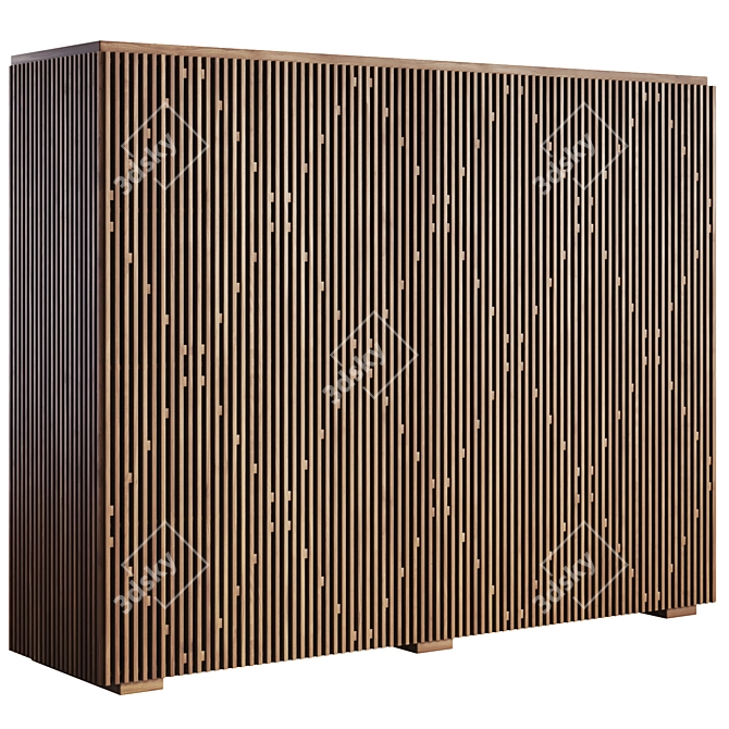 Oakwood Brass Credenza Milione 3D model image 1