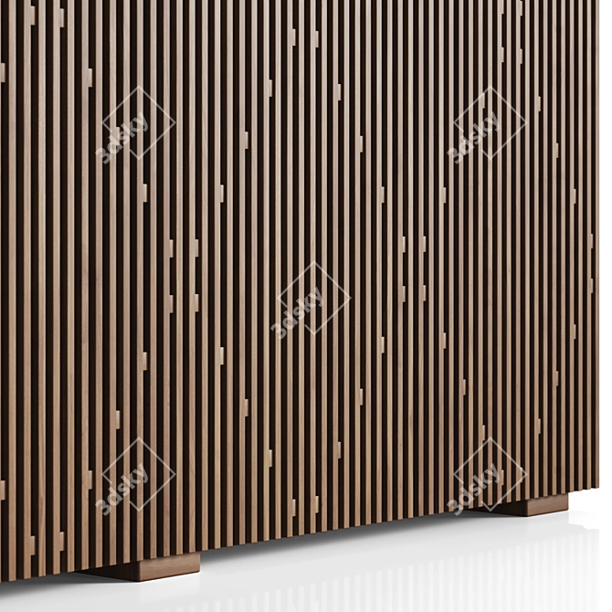 Oakwood Brass Credenza Milione 3D model image 4