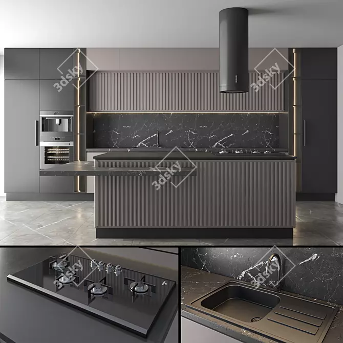 Kitchen Set 3D Models Bundle 3D model image 1