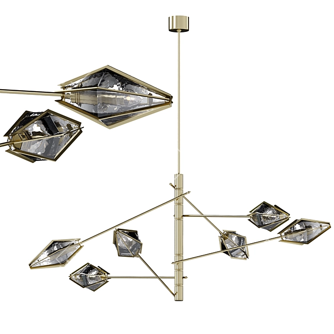 Modern Diamond W Design Lamp 3D model image 1