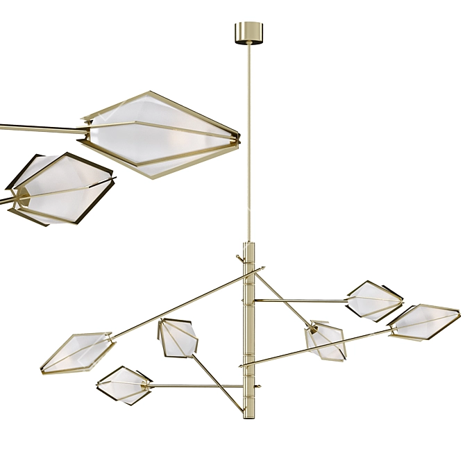 Modern Diamond W Design Lamp 3D model image 2