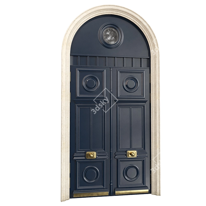 Classical Door Tempera 3D Model 3D model image 4