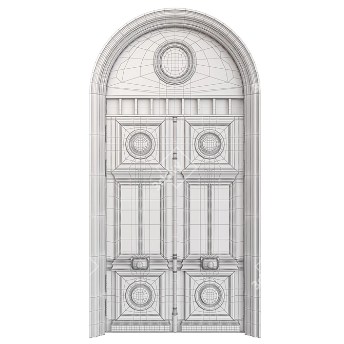 Classical Door Tempera 3D Model 3D model image 6