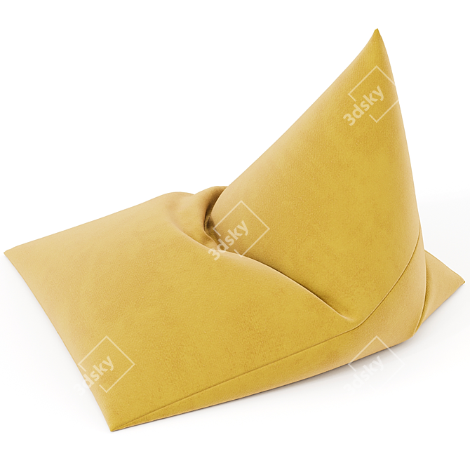 Kids' Ochre Beanbag Chair 3D model image 2