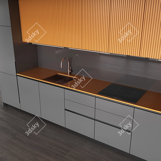 Modern Multimaterial Kitchen Pack 3D model image 3