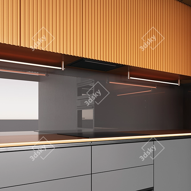 Modern Multimaterial Kitchen Pack 3D model image 6