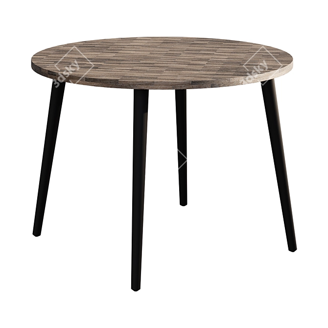 Reclaimed Teak Circular Dining Table 3D model image 1