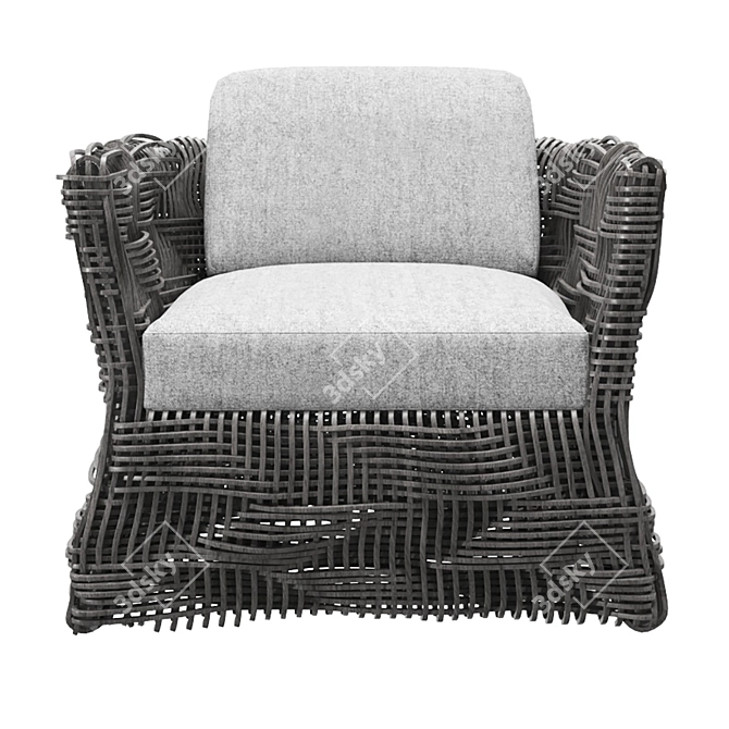 Elegant Cecil Lounge Armchair 3D 3D model image 2