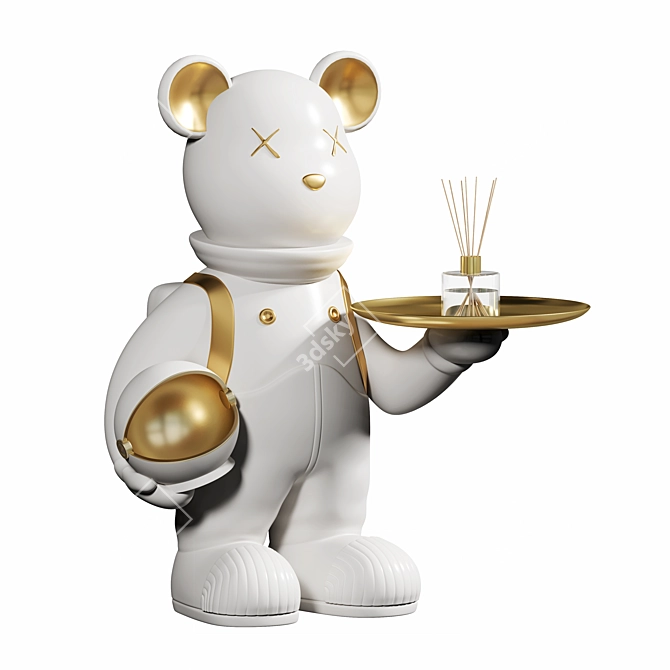 Cosmic Bear Ceramic Ornaments 3D model image 3