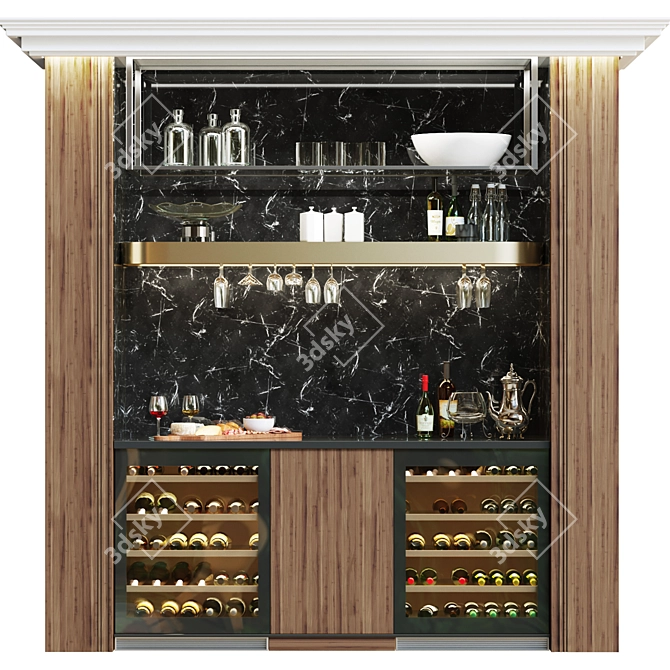 Restaurant Design Project with Wine Fridge 3D model image 1