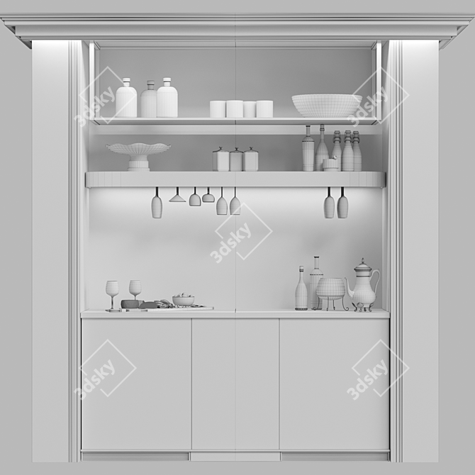 Restaurant Design Project with Wine Fridge 3D model image 2