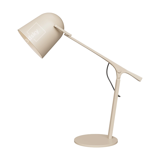 Modern Beige Iron Desk Lamp 3D model image 1