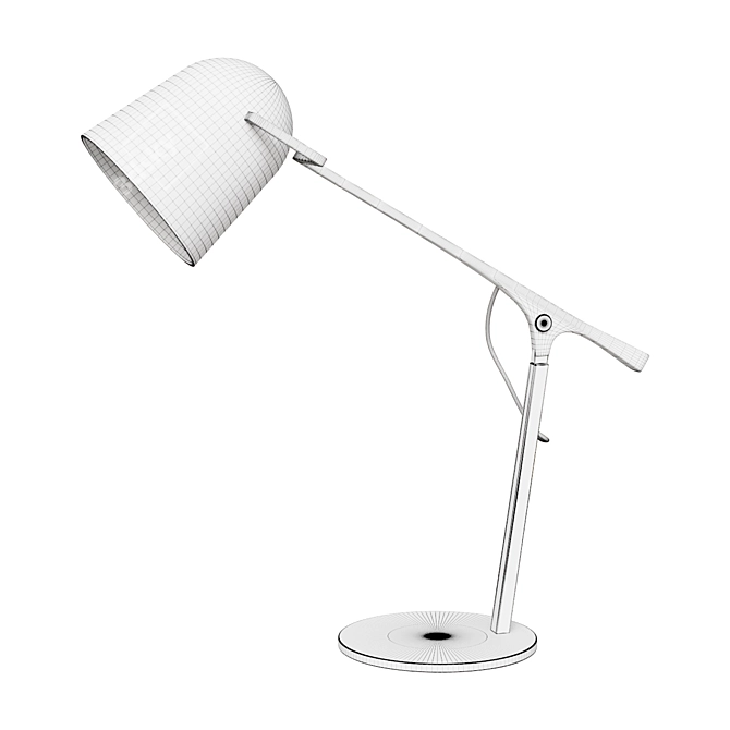 Modern Beige Iron Desk Lamp 3D model image 2