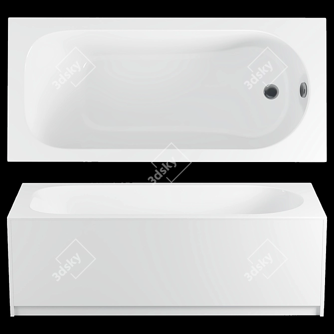 Porcelain Bathtub Roca Malibu 170x75 3D model image 1