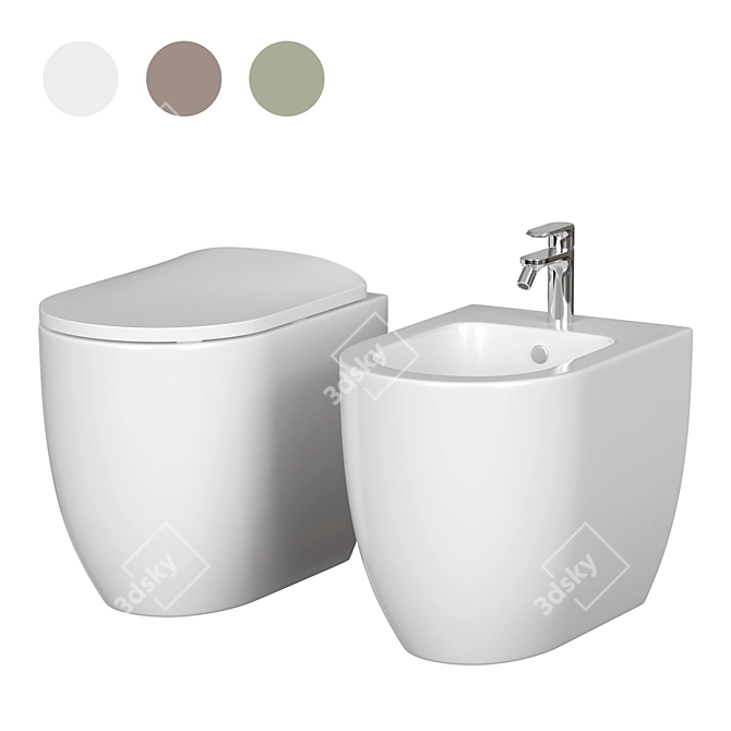 Artceram MONET Floor Toilet Bidet 3D model image 4