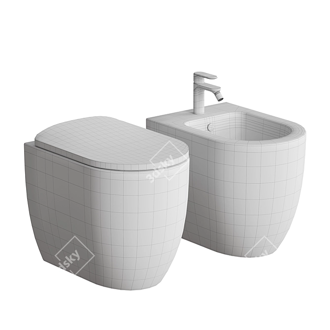 Artceram MONET Floor Toilet Bidet 3D model image 3