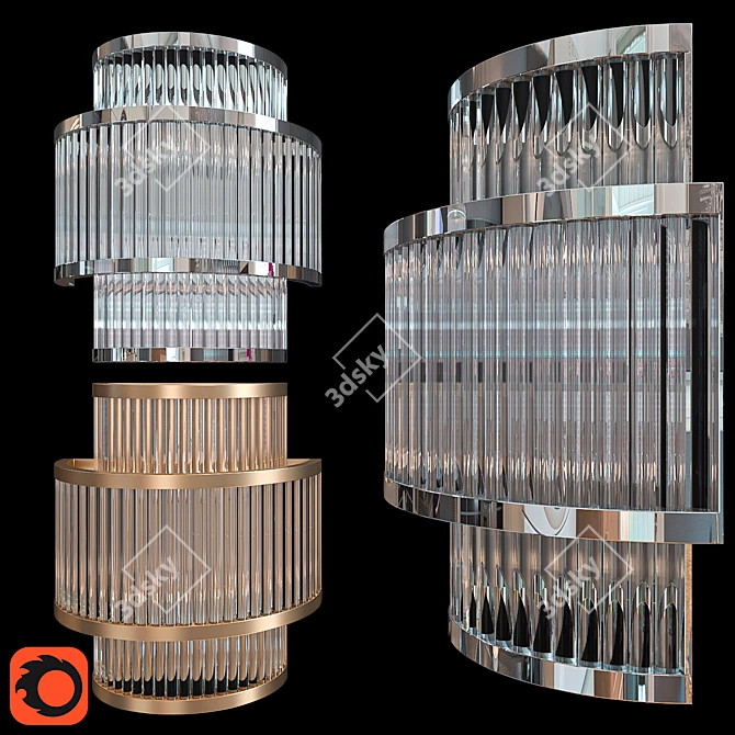 Modern Sergio Wall Sconce Set 3D model image 3