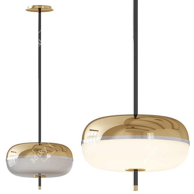 Luxury Blown Glass Pendant Light 3D model image 1