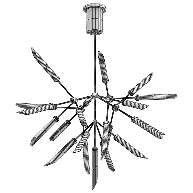 Elegant Spur Chandelier Fixture 3D model image 2