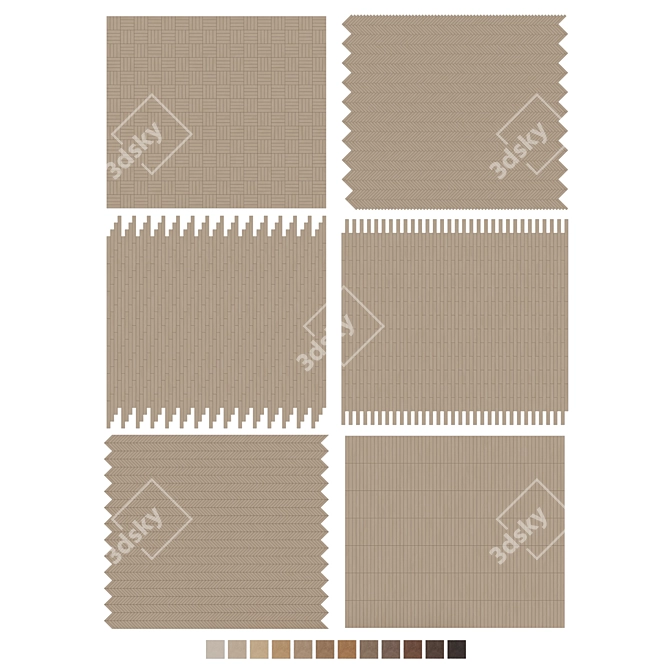 Oak Parquet Flooring Collection 3D model image 7