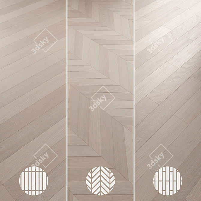 Oak Parquet Flooring Collection 3D model image 6