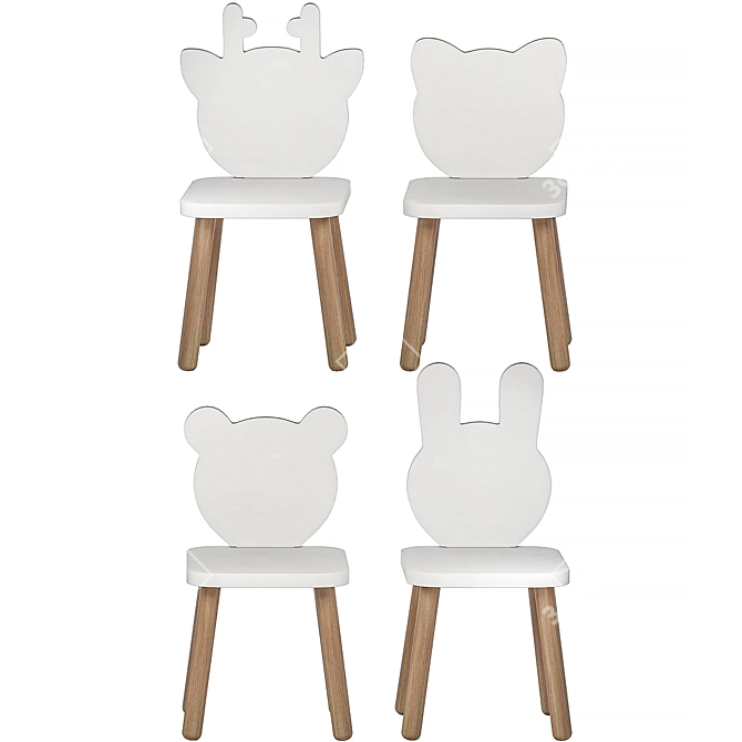 Rume Kids Table Chair Set 3D model image 2