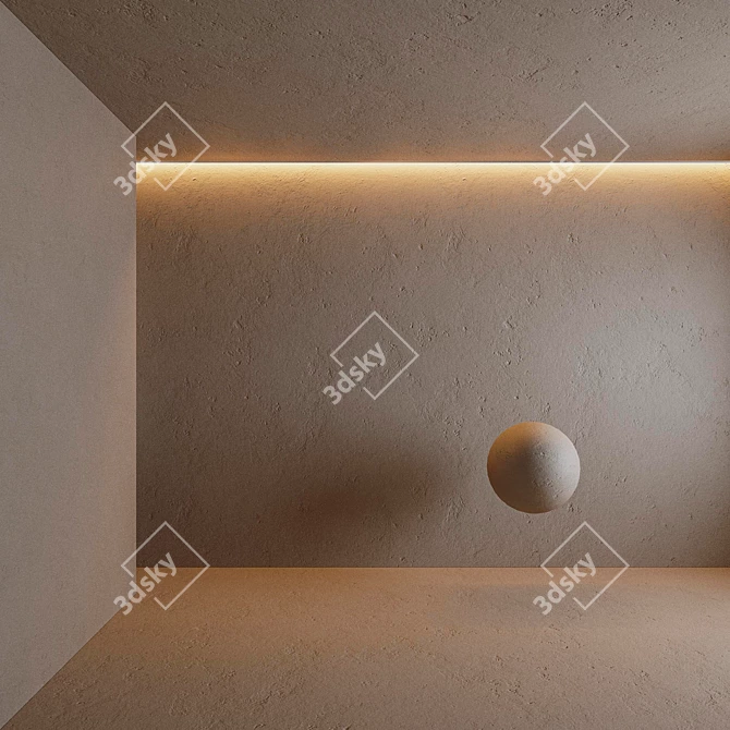  Seamless Concrete Plaster for Customizable Color 3D model image 1