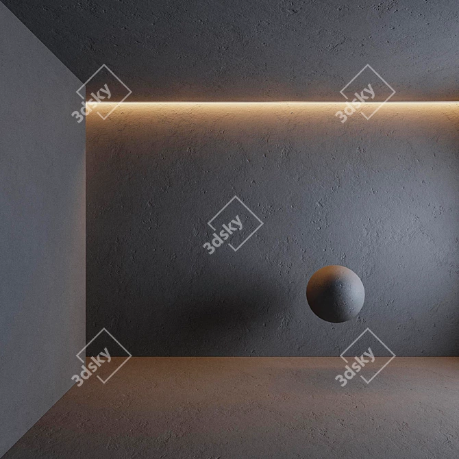  Seamless Concrete Plaster for Customizable Color 3D model image 2