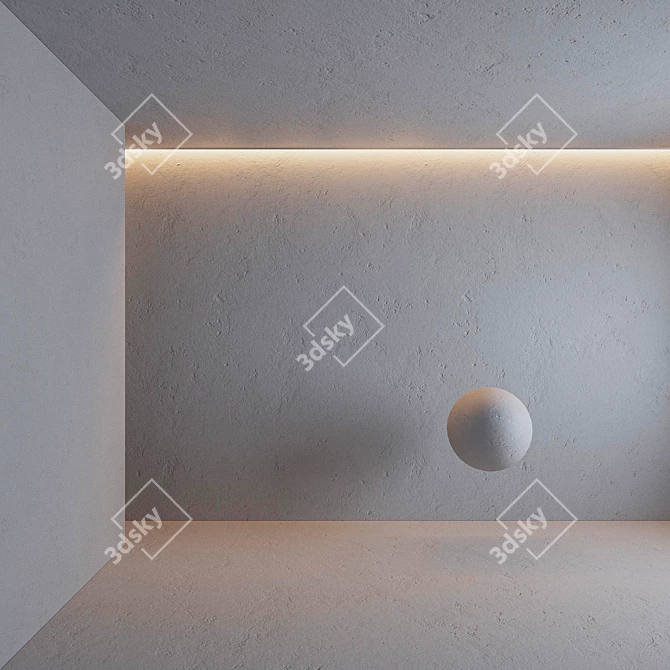  Seamless Concrete Plaster for Customizable Color 3D model image 3