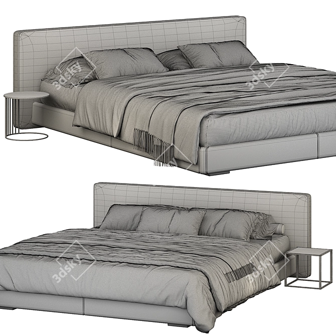 Modern Style Storage Bed - 3dsMax/UvMap 3D model image 5