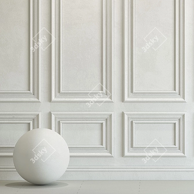 Decorative Plaster with Molding 255 3D model image 2