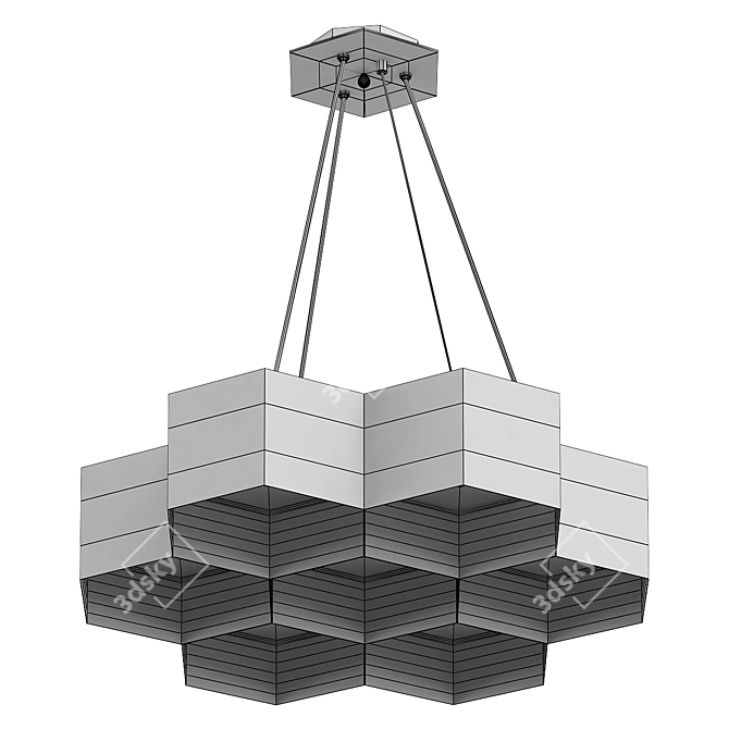 Modern Honeycomb Chandelier Model 3D model image 2