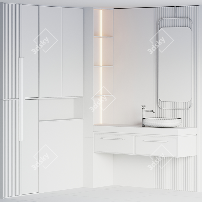 Modern Bathroom Furniture Set [OBJ] 3D model image 6